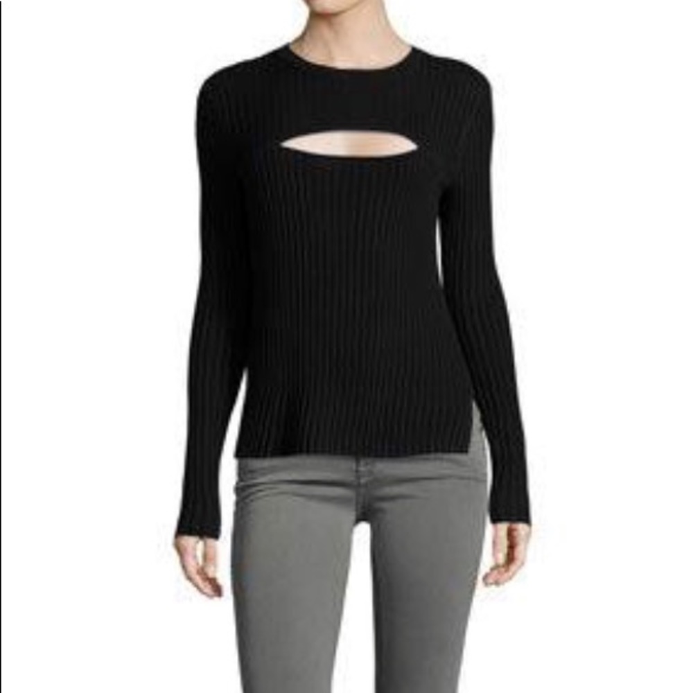 FRAME Denim NEW w/ TAGS Overlap Black Sweater.